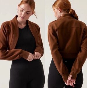 NWOT Athleta Retroplush Wrap Shrug Mahogany Sz LRG